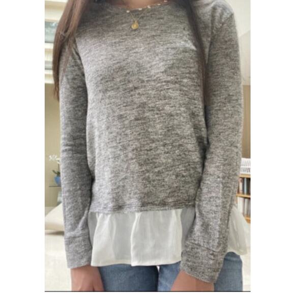 Hollister long sleeve sweater with sheer under layer hem, women's size XS - Picture 1 of 6